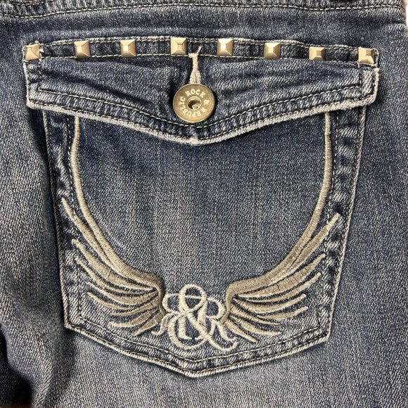 Rock & Republic Kasandra Studded Bootcut Jeans 12M Womens Denim Medium Wash - Picture 8 of 13